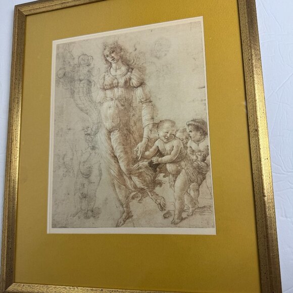 Vintage Botticelli AllegoryFramed Art PrintGold Patina